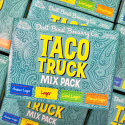 a lot of boxes of taco truck mix pack laying down